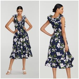 New Gabrielle Union Macie Floral-Print‎ Ruffle Dress XXL Tropical Vacation Work